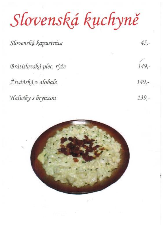 Slovenská kuchyně 2.-4.6.