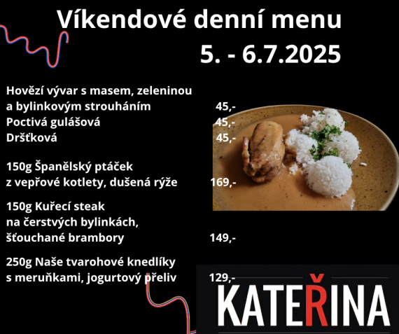 VÍKENDOVÉ MENU