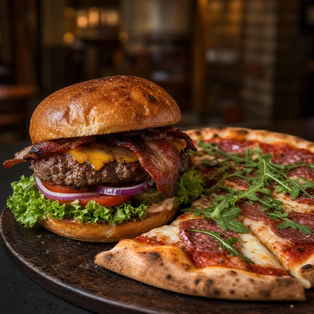 Burger a pizza